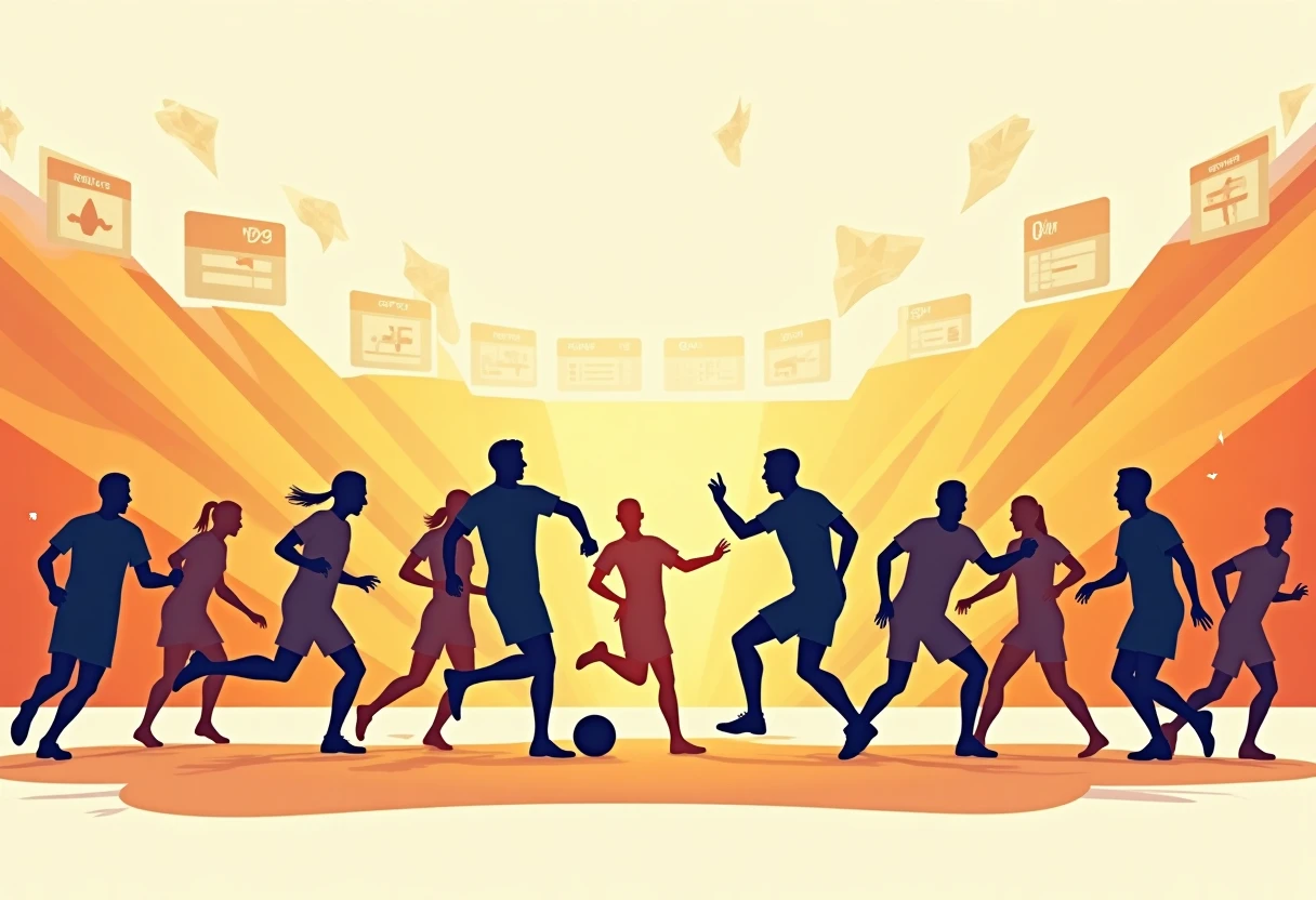 Strategic football match illustration