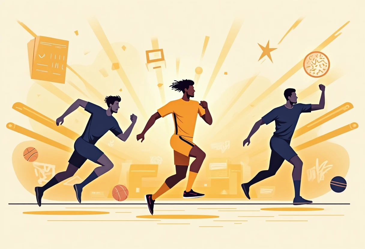 Soccer action illustration