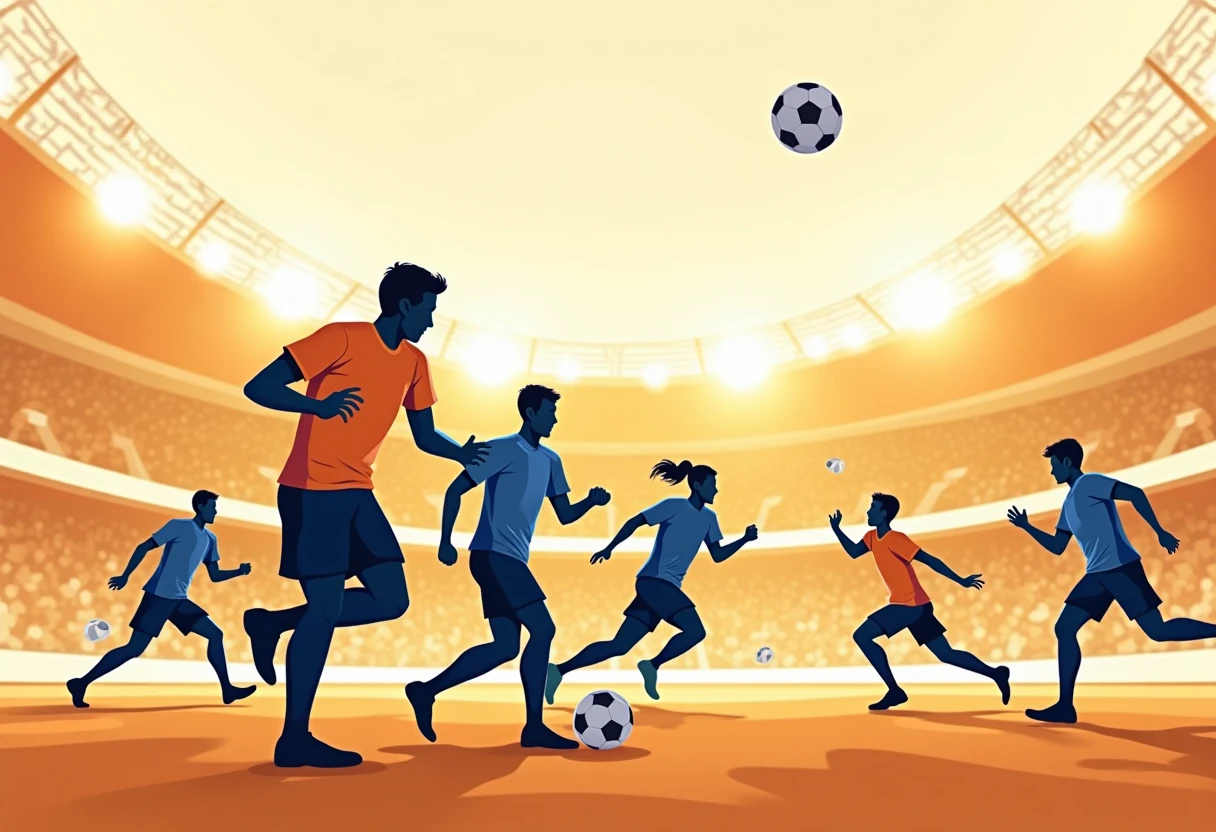 Jugadores de fútbol en acción